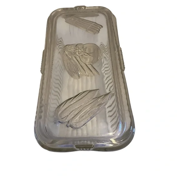 VTG Federal Glass Clear Refrigerator Storage Dishes/Lids Vegetable USA Set of 2 - Picture 6 of 9
